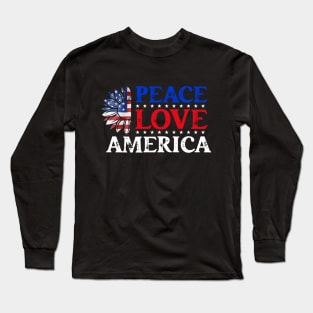 Peace Love America Long Sleeve T-Shirt